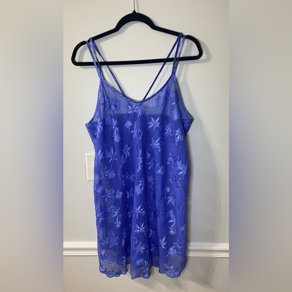 Blue floral slip dress